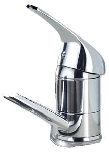 Miscelatore per lavabo, struttura in ottone resistente, design girevole a 360°, colore argento, cromo