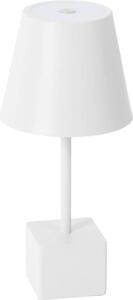 Lindby Lampada da tavolo ricaricabile a LED Janea CUBE, bianco, metallo