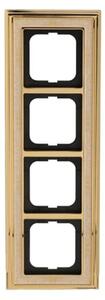 Busch-Jaeger 1724-836 Cornice di copertura, quadrupla, in ottone lucido, finitura bianco avorio
