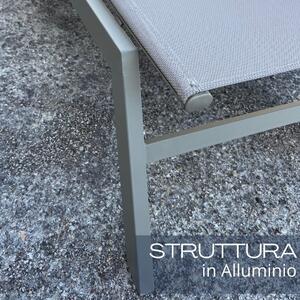 Lettino Prendisole In Alluminio e Textilene, Per Piscina col. Tortora – 195x63x34