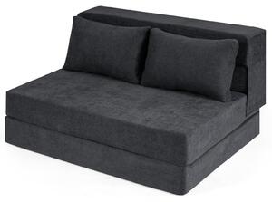Divano letto multifunzione KOMFOTTEU, 3 in 1: poltrona reclinabile, divano letto con funzione letto, divano letto con rivestimento lavabile e 2 cuscini, divano a pavimento per soggiorno, camera da letto e appartamento (grigio, 82 x 103 x 58 cm)