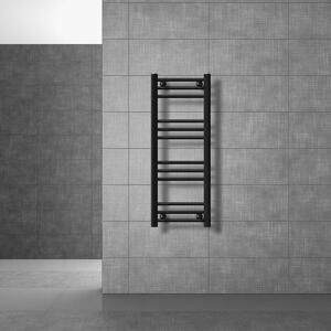LuxeBath radiatore per bagno Sahara, 300x800 mm, nero, diritto con attacco laterale, senza elemento riscaldante