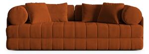 Divano color terracotta allungabile con rivestimento in velluto 206 cm Kemi – Cosmopolitan Design