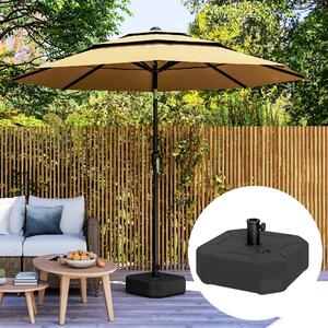 VivaGarden Base per Ombrellone Quadrata Riempibile con Sabbia o Acqua fino a 25kg 45x45x25 cm colore Nero