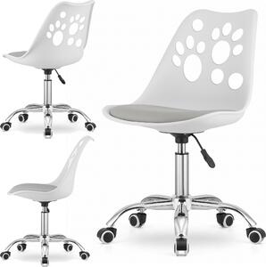 Sedia girevole RENO - bianco e grigio