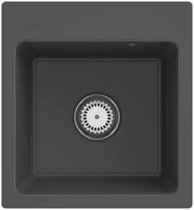 Lavello a filo V&B Subway 45 XS Flat con scarico, funzionamento manuale, grafite