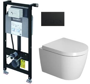 Set vaso WC con copriwater a discesa lenta Duravit ME by Starck 45300900A1, modulo di installazione Duravit DuraSystem WD1011000000, WD5001031000