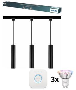 Philips-LED Lampada a sospensione dimmerabile su cavo per sistema a binario EASYLINK HUE 3xGU10/4,7W/230V+Hue bridge