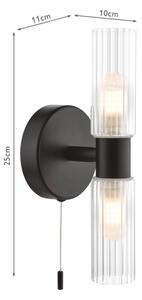 Där Lighting BOL0922 - Applique da bagno BOLTON 2xG9/5W/230V IP44 nera