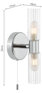 Där Lighting BOL0950 - Applique da bagno BOLTON 2xG9/5W/230V IP44 cromo