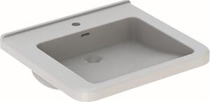 Geberit Renova Nr. 1 Comfort, lavabo avec encastrement, 600x550 mm, avec percement pour robinetterie, avec trop-plein, blanc, 128660600, 128660600