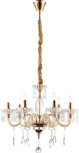 Globo Lighting, lampada a sospensione, finitura metallica dorata, 6 attacchi E14