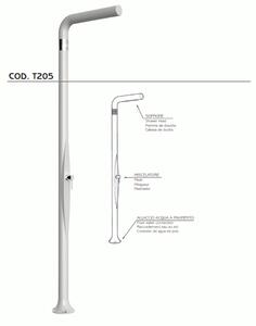 Doccia da Esterno Tradizionale FUNNY YANG BIANCA, per Giardino Dimensioni 17x17x h 210 cm peso 9 kg ,Miscelatore Arkema per scegliere la temperatura dell'acqua desiderata