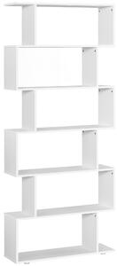 HomCom Libreria di Design Mobili Ufficio Scaffale in Legno 80x24x191cm Bianco Opaco|Aosom