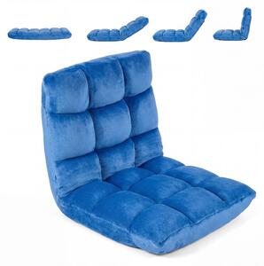 KOMFOTTEU: Sedia a pavimento, poltrona con schienale regolabile (blu) | Divano a pavimento pieghevole, poltrona relax imbottita con funzione reclinabile, sedia da meditazione, sedia da pavimento per la casa e il tempo libero