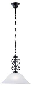 Lampada a sospensione in metallo e vetro, altezza 100,5 cm