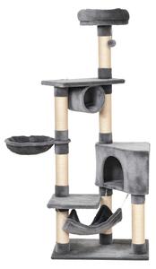 PawHut Albero tiragraffo per Gatti Torre Condominiale Multiripiano Altezza 150cm Stand con Giocattoli |Aosom
