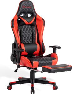 Sedia da gioco Sedia da ufficio Sedia ergonomica Sedia per gamer Sedia ergonomica per gamer Sedia per PC Sedia per computer da corsa Nero x Rosso