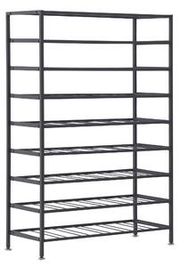 HOMCOM Scaffale Portabottiglie 6 Bottiglie su 9 Livelli, Resistente all'Umidità, in Acciaio, 63x25x91cm, Nero | Aosom Italy