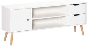HOMCOM Mobile TV Moderno in Legno Bianco, Mobile Porta TV di Design per TV Max. 50" 120x28x44cm