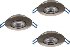EGLO Zujar, faretti a incasso, 1 lampada, LED, 3000 K, 340 lm, nichel