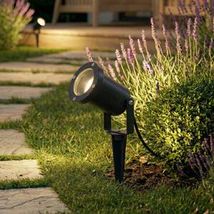 Lindby Faretto con picchetto Nielas, set da 3, antracite, spina Nielas, Alluminio / Grigio / Zincato, Metallo, Moderno