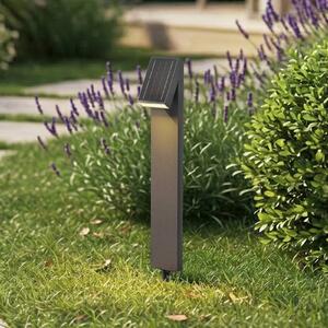Outsunny Lampada Solare Da Giardino In Rattan PE E Metallo, IP44, Luce LED 3000K, 6 Ore Di Illuminazione – Grigio, 26x72 Cm