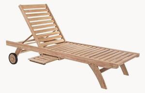 Lettino prendisole in legno di teak regolable con ruote Maryland