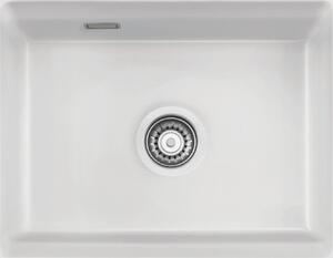 Lavello da incasso KeraDomo KARA 50 U/g in colore POLAR, con sistema di apertura eccentrico
