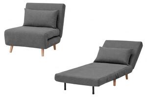 Pouf Letto Singolo Convertibile Pieghevole Ospiti 77x90x81cm / 190x77x42cm.Colore:Grigio Scuro
