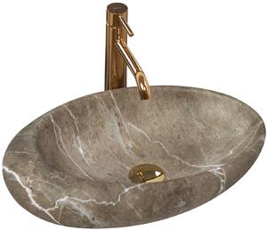 Rea Roxy lavabo 49x31 cm ovale da appoggio grigio/pietra-marrone/beige REA-U6650