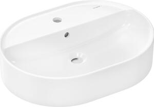 Hansgrohe Xuniva U lavabo à poser, SmartClean, avec trop-plein, 1 trou pour robinet, 600x450mm, blanc, 61080450, 61080450
