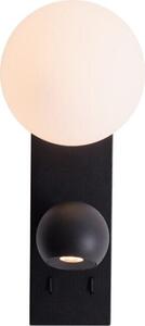 Applique LED ATOM nera 10W, bianco caldo, 767 lm, metallo, dimensioni: 28x16x16 cm, IP20, Maxlight