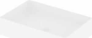 Steinberg Série 440 lavabo à poser, rectangulaire, 600x400x145mm, SOLIDSurface, sans trou pour robinet, sans trop-plein, 4407110W, 4407110W