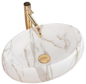 Rea Linda lavabo 48.5x34 cm ovale da appoggio grigio/pietra REA-U8568