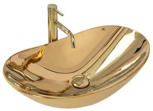 Rea Royal lavabo 62x36 cm ovale da appoggio oro REA-U4545