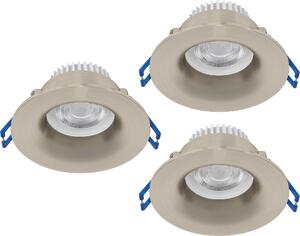 EGLO Set di 3 faretti da incasso Salabate, diametro 8,8 cm, faretti a soffitto per bagno, realizzati in alluminio, disponibili in luce calda, neutra e fredda, grado di protezione IP65