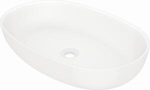 Steinberg Série 440 lavabo à poser, ovale, 600x400x130mm, SOLIDSurface, sans trou pour robinet, sans trop-plein, 4406116W, 4406116W