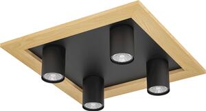 Eglo 900435 VALCASOTTO 1 LED GU10 4 vie plafoniera 4x4,5W 370x370mm Nero Marrone