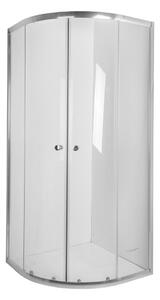 Invena Vitoria box doccia 80x80 cm semicircolare cromo lucida/vetro trasparente AK-49-185