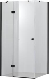 Hagser Gisa box doccia 80x80 cm quadrato nero opaca/vetro trasparente HGR14000020