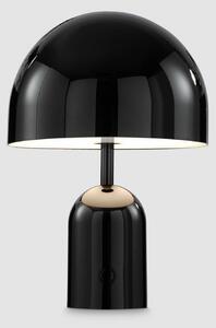 Tom Dixon Lampada da tavolo a batteria BELL PORTABLE, nera, 28 cm IP44 dimmerabile, Nero, Soggiorno / Sala da pranzo, Plastica, Design