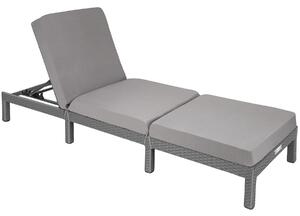 Tectake lettino prendisole in rattan sofia - grigio