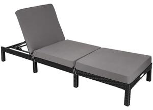 Tectake lettino prendisole in rattan sofia - nero