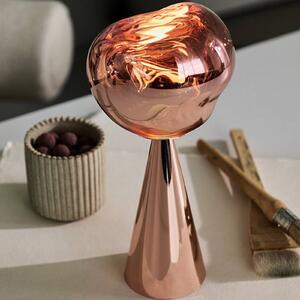 Tom Dixon lampada LED da tavolo a batteria Melt, color rame, altezza 29 cm dimmerabile, Rame, Plastica, Design