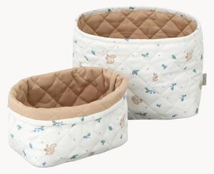 Set di 2 cestini in cotone organico Blueberries