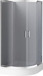 Deante Funkia box doccia 80x80 cm semicircolare cromo lucida/vetro grafite KYP_452K