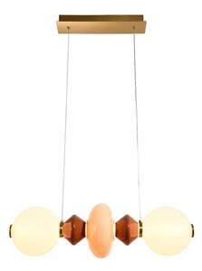 Lampadario a sospensione LED con cavo FLORES LED/15W/230V oro/arancione/marrone