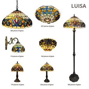 Brilagi - Lampada da terra in vetro Tiffany LUISA 2xE27/60W/230V