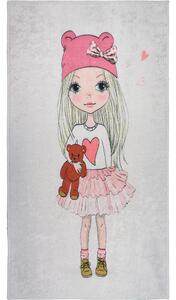 Tappeto per bambini lavabile 120x180 cm Cute Girl and the Bear – Vitaus